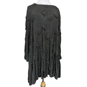 Ralston Art to Wear Oversized Gray Jersey Knit Asymmetrical LS Dress Sweden L